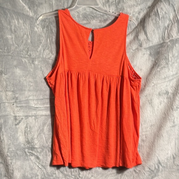 NWT Women's Orange Crochet Top sleeveless lightweight plus size 2X 18/20 - Picture 5 of 7